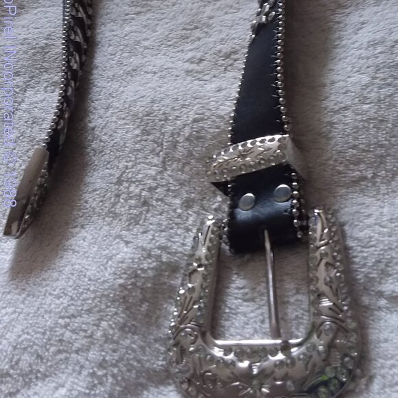 Black & Chrome & Glitter XXXXXXXX large Designer Belt main image 9